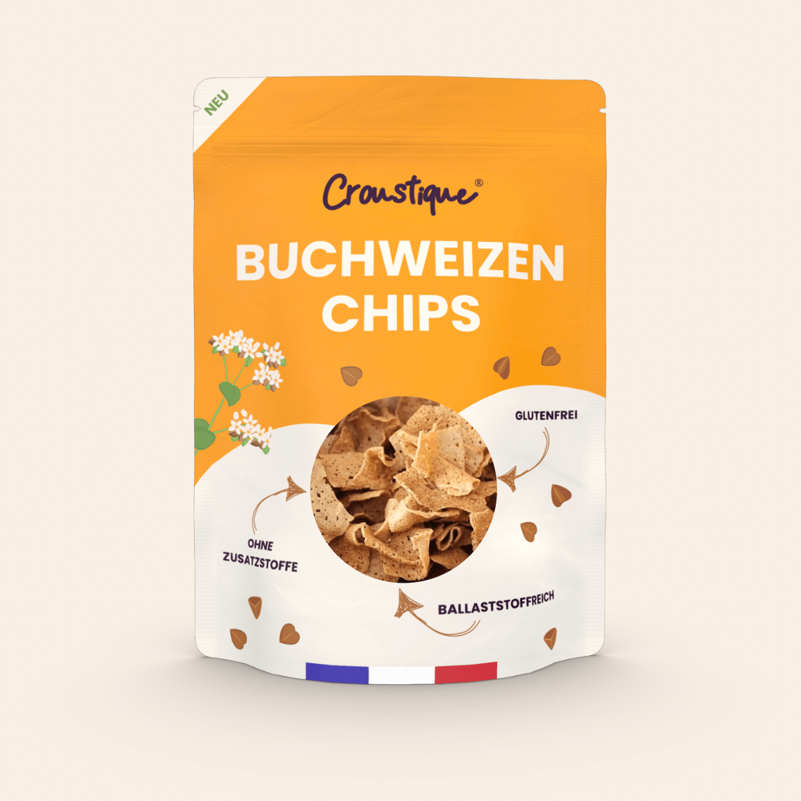 Buchweizenchips Verpackung vorne